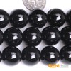 GEM-inside 14mm Round Black Agate Beads Strand 26-28 Pcs At