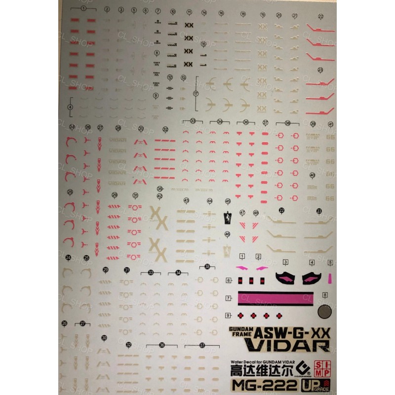 EVO UV Reflective Upgraded Ver. WaterSlide Decal - MG Vidar