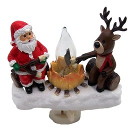 Roman 4.25" H Santa & Reindeer Camp