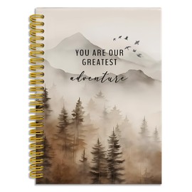 LUKIPOM Misty Forest Mountain Notebook Journal, You Are Our Greatest Adventure Kids Spiral Notebook 5.5x8.3, Inspirational Journal for School Supplies