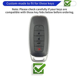 WENHENI Keyless Entry Systems Key for Nissan Key Fob Cover Shell with Keychain Fit for 2023 2024 2025 Nissan Rogue Pathfinder and 2024 2025 Sentra (5Buttons Gold-Pink)