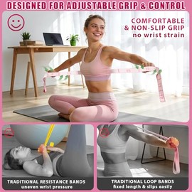 KUZARO - Bandas de resistencia de fitness con 12 bucles, bandas de resistencia numeradas para terapia física, correa elástica para mujer para gimnasio