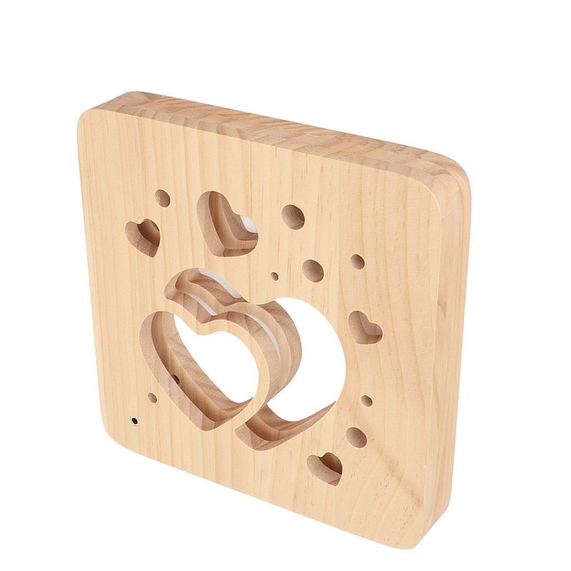 Wooden 3D LED Light Valentine's Day Hollow Hearts Shape Style