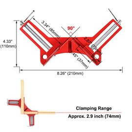 Saipe 4Pcs 90 Degree Right Angle Clamp Aluminium Alloy Corner Clamps Adjustable Square Clamp DIY Woodworking Hand Tools for Picture Frames, Glass Holder, Fish Tanks, Cabinets