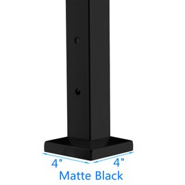 Senmit Cable Railing Post - Stainless Steel Square Fence Post for Deck Cable Railing System (42" Level-drilled-2 Pack, Black)