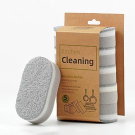 Taoluwin 5Pcs Kitchen Sponges, Dual-Sided Heavy Duty Scrub Sponges for Dish Cleaning, Cellulose Sponge with Fast Bubbling, Durable Kitchen Cleaning Sponge