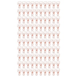 100 Pcs Binder Clips Hollow Heart Shape Strong Clamping Force Metal Small Binder Clips for Office Documents Rose Gold
