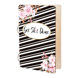 SUPERDANT Get Sh*t Done Greeting Card Holder Organizer Flowers Wooden Card Keeper Binder Birthday Cards Keeper Photo Album Cover Graduation Holiday Wedding Planner Journal Keepsake Gifts