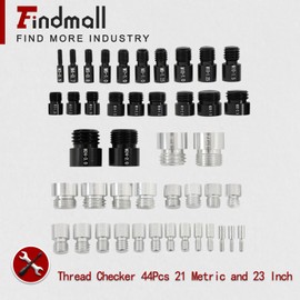 findmall 44 PCS Nut and Bolt Gauges - 23 Inch & 21 Metric - Aluminum - Easy to Use Thread Checker