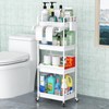 SPACEKEEPER Rolling Storage Cart, 4-Tier Bathroom Organizer Utility Cart Laundry