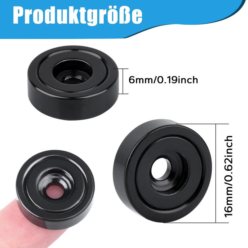 MIN CI Pack of 30 Black Magnets Strong 10 kg
