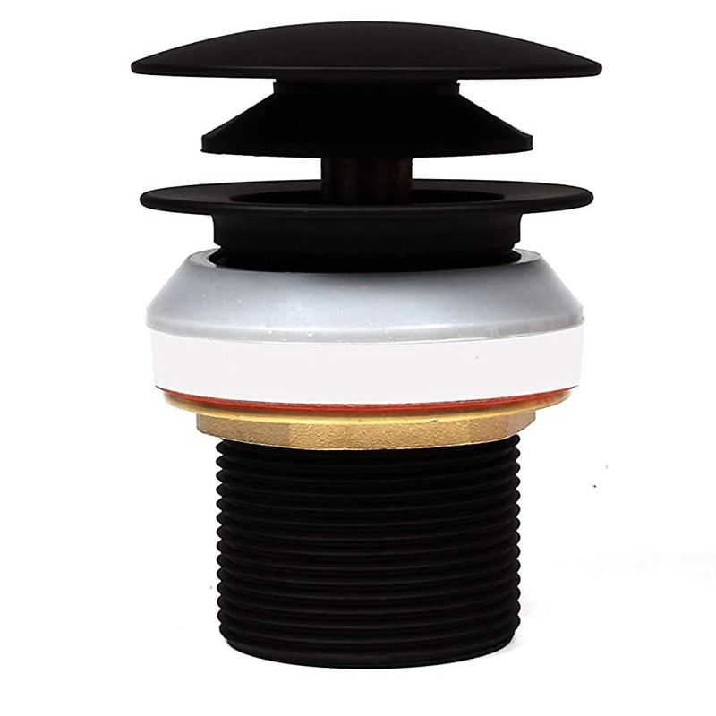 Westbrass Tip-Toe Integrated Overflow Bath Drain, Matte Black, D98R-62