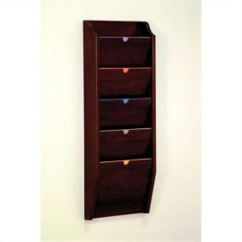 Wooden Mallet 5 Pocket Privacy File Holder in Mahogany