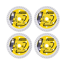 HIGHDRIL Diamond Concrete Blade 3" 75mm x Arbor 3/8" 10mm - 4pcs Angle Grinder Cutting Disc for Cutting Granite Hard Concrete Products Hard Artificial Natural Stones Clinker