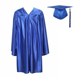 Shiny Kindergarten & Preschool Graduation Gown Cap Set with 2025 TasselSize: 36'', Color: Royal Blue