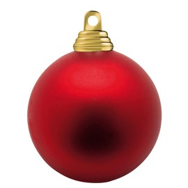 Red Matte Christmas Baubles Made of Flame Retardant Plastic, 10 cm Diameter, Pack of 6