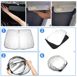 YEE PIN Ibiza 2023 Sonnenschutz Auto kompatibel mit Seat Ibiza 2018-2023 2024，Faltbare Auto Sonnenschirm Frontscheibe Windschutzscheibe UV Staub Schutz