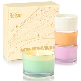 4 Pack 16 oz Soy Candles for Home Scented, Scented Candles Gift Set- Citrus, Coconut, Lavender & Sage Scents, 80-100H Long Lasting Candle Gift Box, Candles Set for Women, Birthday, Anniversary