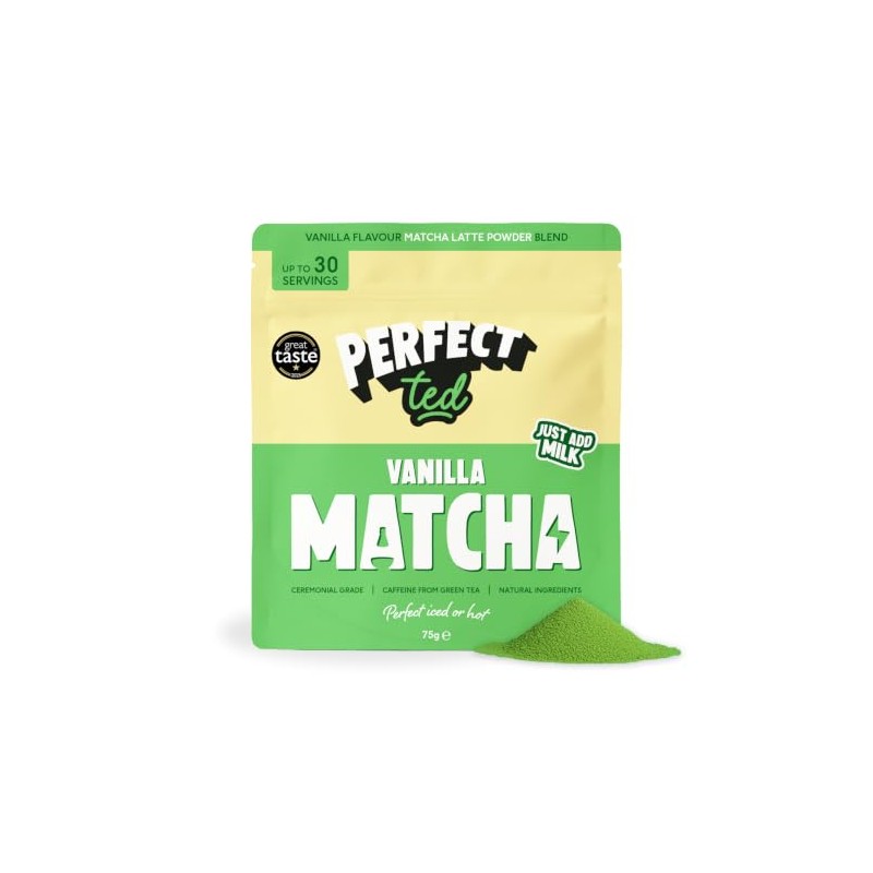 PerfectTed Vanilla Matcha Powder - Ceremonial Grade for Lattes &
