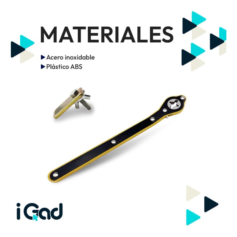 Llave Crique Universal Igad Matraca Para Gato Mecánico Mango Antideslizante