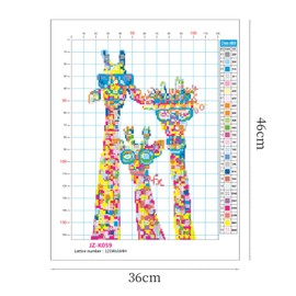 VEGCOO DIY Cross Stitching Kits Stamped Kit Cross-Stitching Counted Cross Stitch Giraffe 11CT Stamped Cross Stitch Kit 11CT Fabric Embroidery Crafts Kit for Home Giraffe Family 36 * 46CM