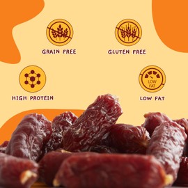 Jungle Calling Dog Treats, Beef Sausage Dog Treats, Slow Roasted Beef Jerky Dog Training Treats, Grain-Free Soft Treats for Small and Medium Dogs, 10.6 oz