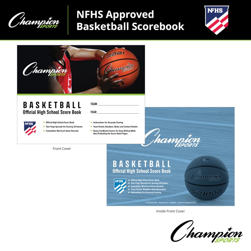 Champion Sports unisex BB1 coach and referee scorebooks, White, 30