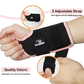 NuCamper Wrist Brace Carpal Tunnel Right Hand for Men Women,Wrist Support Splint Hand Brace with Adjustable Straps,Night Sleep Support Arm Stabilizer with Compression Sleeve for
