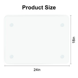 KimiDitt Tempered Glass Cutting Board, 18x24" Cutting Board for Kitchen Counter,Large Size Clear Glass,with Non-Slip Feet, Scratch Resistant,Heat Resistant