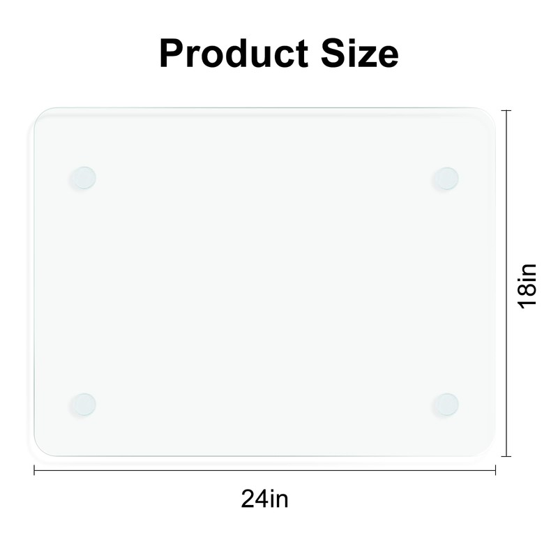 KimiDitt Tempered Glass Cutting Board, 18x24" Cutting Board for Kitchen