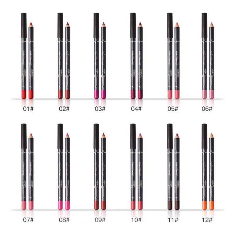Juego De Delineador De Labios Impermeable Mate Sexy De 12pcs