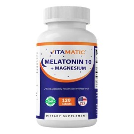 Vitamatic Melatonina Y Magnesio 120 Tabs 200g Sin Sabor                                                                                               