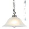 SHENGQINGTOP Plug in Pendant Light Alabaster Glass Shade 15.7" D