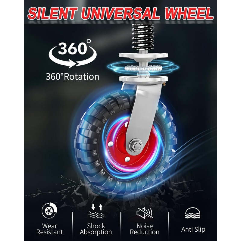 8 Inch Gate Wheel, Heavy Duty 600LB Capacity for Metal