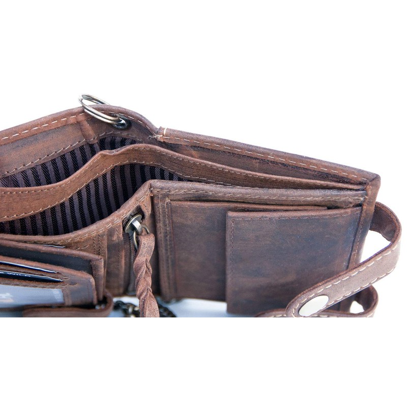 Born to be wild Men's Natural Genuine Leather Wallet with