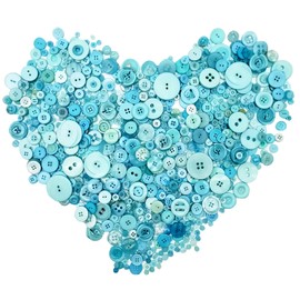 Esoca - Botones surtidos para manualidades, decoración navideña, 650 unidades, Turquoise, 1