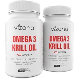 VIZANA NUTRITION  Omega 3, Aceite de Krill Antártico Superba2, 2000 mg por porción,con EPA, DHA y Astaxantina en Cápsulas de Gelatina Blanda (120