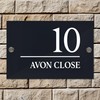 Badgemaster Modern Anthracite House Number Sign Plaque Stainless Steel Standoffs