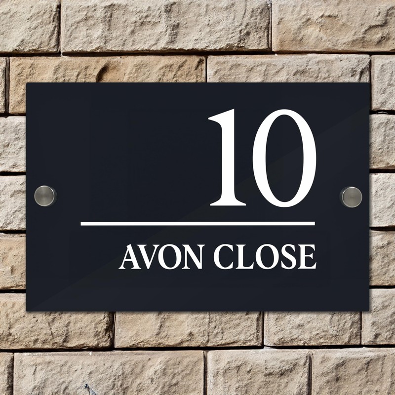Badgemaster Modern Anthracite House Number Sign Plaque Stainless Steel Standoffs