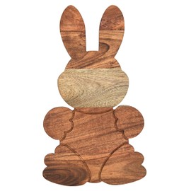 Affinity Decor Bunny Shaped Wood Serving Board, Wood Cutting Board for Kitchen, Wooden Charcuterie Boards, Serving Platter for Cheese and Food, 15" x 8.7"