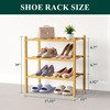Smiry Bamboo Shoe Rack for Closet, 3 Tier Small Wooden