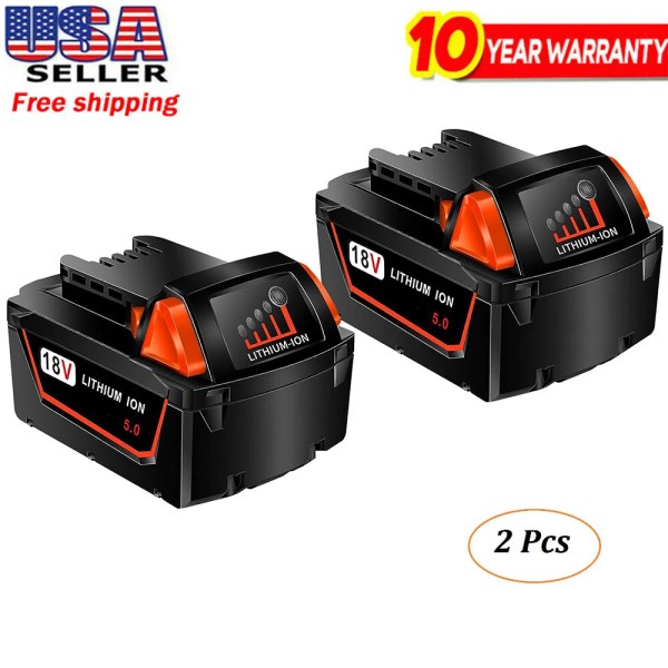 Unbranded 2 PACK Battery For MILWAUKEE 48-11-1812 FOR M18 18V
