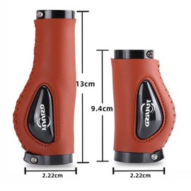 Silicone PU Leather Bicycle Handlebar Grips Sleeve Silicone Meat Ball Shock Grips Absorption Comfortable Mountain Bike Grips for Modified Mountain Bike (Brown)