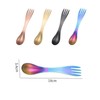 2 in 1 Titanium Spoon and Fork Combo, 5Pcs Stainless