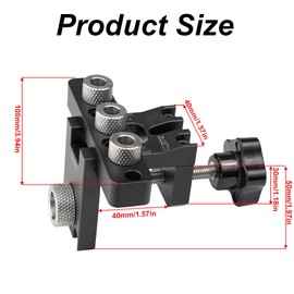 3-in-1 Drilling Template with Positioning Clip, Adjustable Drill Guide Puncher Locator, Woodworking Pocket Hole Jig Kit for Home Improvement Projects(A)