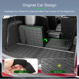 xipoqix 6 Seats Floor Mat Cargo Mat Compatible with 2020-2025 Ford Explorer Cargo Liner TPE Backrest Trunk Liner Replacement for 2020-2025 Ford Explorer Accessories
