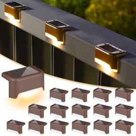 SOLPEX Solar Deck Lights - 16 Pack Outdoor Step Lighting