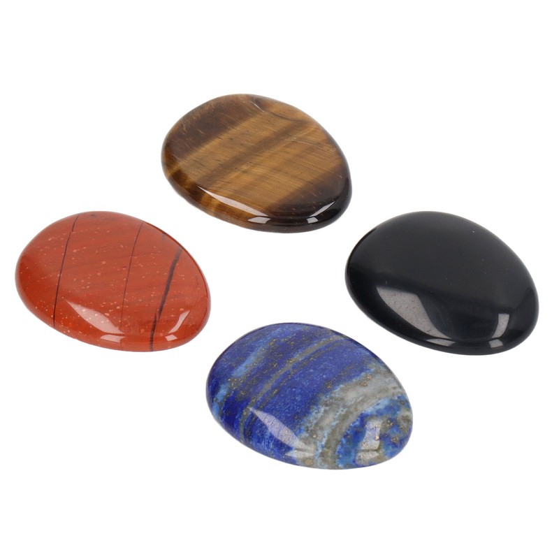 4Pcs Thumb Worry Stone Stress Relief Meditation Small Portable Oval