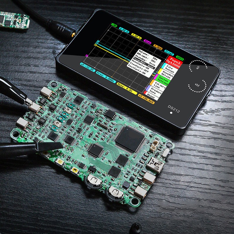 DS212 Portable Digital Oscilloscope Pocket Size 2 Channel Oscilloscope with