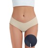 Leovqn Seamless Concealer Underwear V Waisted Invisible Proof Bikini Panties